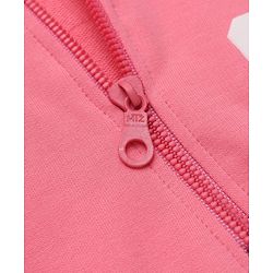 Pine Kids 100% Cotton Knit Winter Frock with Full Sleeves Hood and 06 Print in Pink