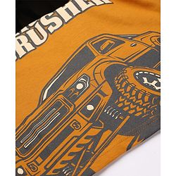 Pine Kids 100% Cotton Knit T-Shirts with Full Sleeves and Mighty Crusher Print in Brown for 4-5 Years