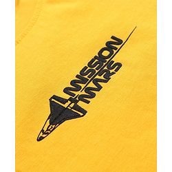 Pine Kids 100% Cotton Knit Full Sleeves T-Shirt with Front and Back Space Shuttle Print in Yellow