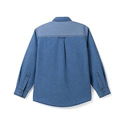 Pine Kids 100% Cotton Woven Denim Shirt with Full Sleeves in Royal Blue