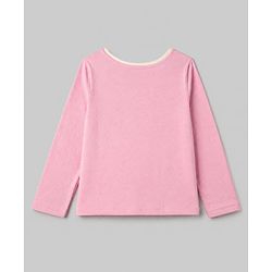 Pine Kids 100% Cotton Knit Full Sleeves T-Shirt & Pyjama Night Suit With Teddy Print & Bio Finish - White & Pink