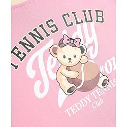 Pine Kids 100% Cotton Knit Full Sleeves T-Shirt & Pyjama Night Suit With Teddy Print & Bio Finish - White & Pink