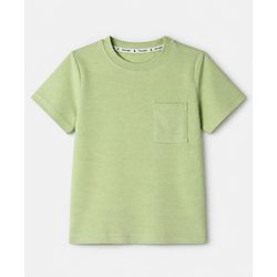 Pine Kids Ottoman Knit Half Sleeves Striped T-Shirt and Pant Set - Green