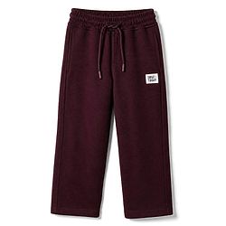 Pine Kids Cotton Ottoman Half Sleeves T-Shirt and Pant with Full Length and Smile Today Patch - Wine