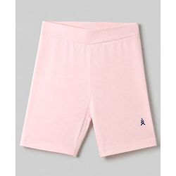 Pine Kids Cotton Lycra Knit Above Knee Length Solid Cycling Shorts Pack of 3 - Light Blue Limegreen & Pink