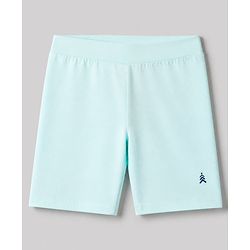 Pine Kids Cotton Lycra Knit Above Knee Length Solid Cycling Shorts Pack of 3 - Light Blue Limegreen & Pink