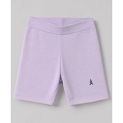 Pine Kids Cotton Lycra Knit Above Knee Length Solid Cycling Shorts Pack of 3 - Lilac White & Dark Pink