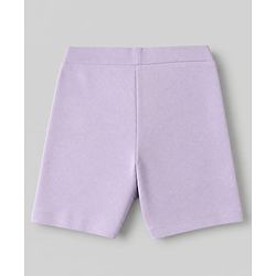 Pine Kids Cotton Lycra Knit Above Knee Length Solid Cycling Shorts Pack of 3 - Lilac White & Dark Pink