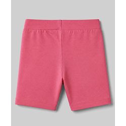 Pine Kids Cotton Lycra Knit Above Knee Length Solid Cycling Shorts Pack of 3 - Lilac White & Dark Pink