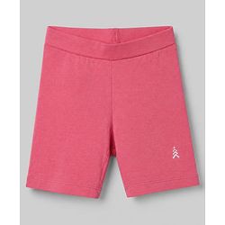 Pine Kids Cotton Lycra Knit Above Knee Length Solid Cycling Shorts Pack of 3 - Lilac White & Dark Pink