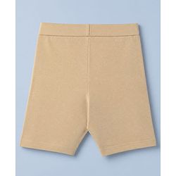 Pine Kids Cotton Lycra Knit Above Knee Length Solid Cycling Shorts Pack of 3 - Beige White & Black
