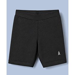 Pine Kids Cotton Lycra Knit Above Knee Length Solid Cycling Shorts Pack of 3 - Beige White & Black
