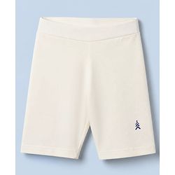Pine Kids Cotton Lycra Knit Above Knee Length Solid Cycling Shorts Pack of 3 - Beige White & Black