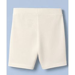 Pine Kids Cotton Lycra Knit Above Knee Length Solid Cycling Shorts Pack of 3 - Beige White & Black