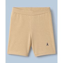 Pine Kids Cotton Lycra Knit Above Knee Length Solid Cycling Shorts Pack of 3 - Beige White & Black