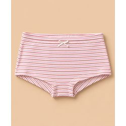 Pine Kids Cotton Elastane Knit Panties With Floral Print Pack of 3 - White Red & Pink