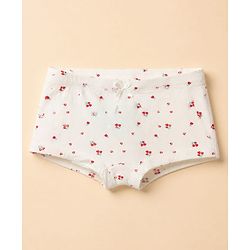 Pine Kids Cotton Elastane Knit Panties With Floral Print Pack of 3 - White Red & Pink