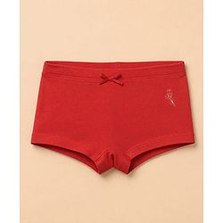 Pine Kids Cotton Elastane Knit Panties With Floral Print Pack of 3 - White Red & Pink