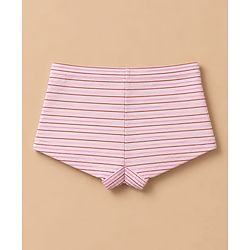 Pine Kids Cotton Elastane Knit Panties With Floral Print Pack of 3 - White Red & Pink