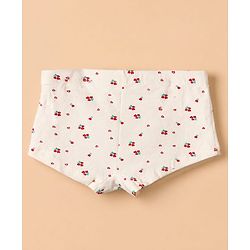 Pine Kids Cotton Elastane Knit Panties With Floral Print Pack of 3 - White Red & Pink