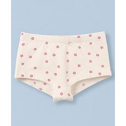 Pine Kids Cotton Elastane Knit Panties With Star Print Pack of 3 - White & Pink