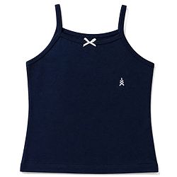 Pine Kids Knit Cotton Lycra Solid Sleeveless Slips with Bow Applique Pack of 3 - Red Pink Navy Blue