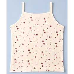 Pine Kids Cotton Lycra Knit Slips with Cherry Print Pack of 3 - Red & White