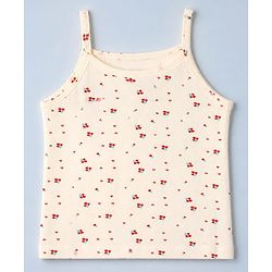 Pine Kids Cotton Lycra Knit Slips with Cherry Print Pack of 3 - Red & White