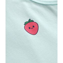 Pine Kids Cotton Mix Knit Slips with Sleeveless and Strawberry Print in White, Blue & Grey Pack of 3