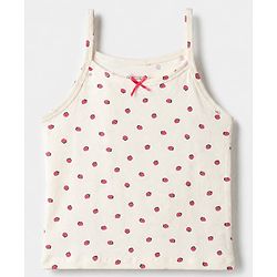 Pine Kids Cotton Mix Knit Slips with Sleeveless and Strawberry Print in White, Blue & Grey Pack of 3