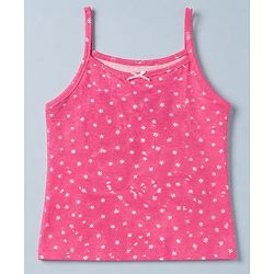 Pine Kids Cotton Lycra Knit Slips with Sleeveless and Floral Print Pack of 3 - Pink Green & Black