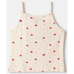 Pine Kids Cotton Lycra Knit Sleeveless Slips with Star Print Pack of 3 - White Pink & Dark Pink