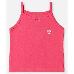 Pine Kids Cotton Lycra Knit Sleeveless Slips with Star Print Pack of 3 - White Pink & Dark Pink