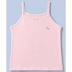 Pine Kids Cotton Lycra Knit Sleeveless Slips with Heart Print Pack of 3 - White Red & Pink