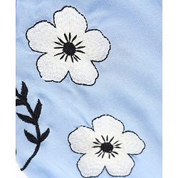 Pine Kids Woven Top with Full Raglan Sleeves and Floral Print in Blue