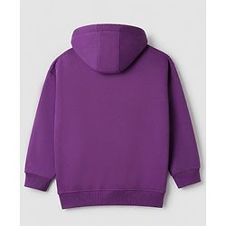 Pine Kids Cotton Fleece Knit Full Sleeves Hooded Winter Sweatshirt and Jogger with Full Length and Hustle Harder Print - Purple & Light Grey