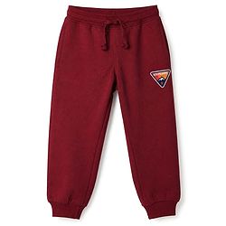 Pine Kids Fleece Knit Full Sleeves Hooded Winter Wear Suit With Text Print - Red