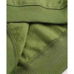 Pine Kids Fleece Knit Full Sleeves Hooded Winter Wear Suit With Text Print - Green