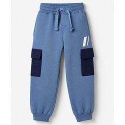 Pine Kids Fleece Full Sleeves Winter Wear Suits with Athletic Club Print in Blue