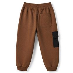 Pine Kids Fleece Knit Full Sleeves Winter Wear Suit With Text Print - Brown