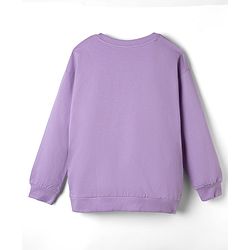 Pine Kids Disney 100% Cotton Terry Knit Sweatshirt with Full Sleeves and Angel and Stitch Print - Lavender