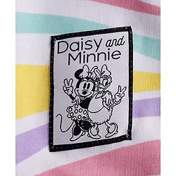 Pine Kids Disney 100% Cotton Terry Knit Hoodies with Full Drop Shoulder Sleeves and Minnie Mouse and Daisy Duck Print in White