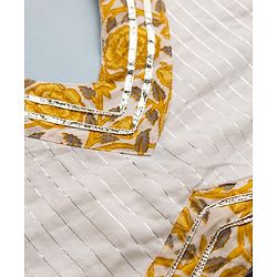 Pine Kids 100% Cotton Woven Sleeveless Choli and Lehenga Set With Dupatta & Floral Print in White