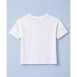 Pine Kids 100% Cotton Knit Half Sleeves Top and Pant Set with Text Print in White