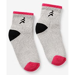 Pine Active Cotton Blend Knit Breathable Ankle Length Athletic Socks Pack of 3 in White Grey