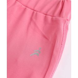 Pine Active Knit Full Length Aero Soft Staright Fit Leggings with Logo Print - Pink