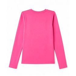 Pine Active Knit Solid 4 Way Stretch Aero Soft Thumbhole T-Shirt With Full Sleeves - Dark Pink