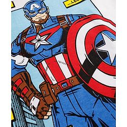 Pine Kids Marvel Cotton Single Jersey Knit Half Sleeves T-Shirts with Captain America Print in White