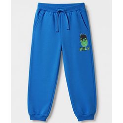 Pine Kids Marvel 100% Cotton Terry Knit Jogger Fit Full Length Pants Pack Of 3 - Blue Red & Purple