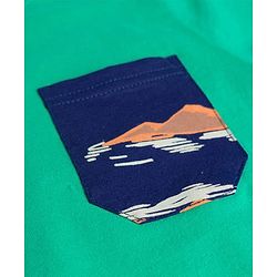Pine Kids 100% Cotton Knit Half Sleeves T-shirt & Shorts With Palm Tree Print - Green